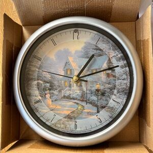 Thomas Kinkade Christmas Carol Music Wall Clock 2004 Vintage Plays 12 Carols
